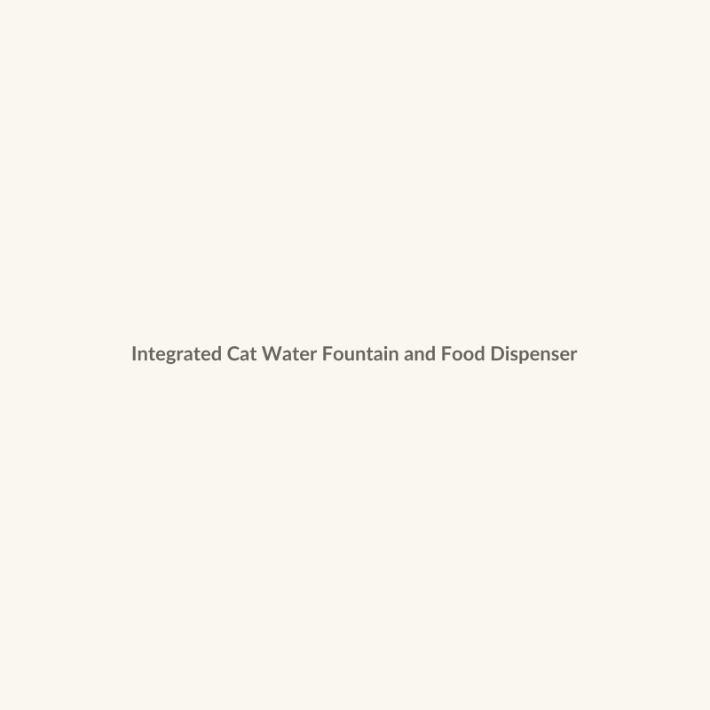 Integrated Cat Water Fountain and Food Dispenser Set